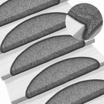vidaXL Tapis d'escalier 20 Pièces gris foncé 56x17x3 cm