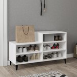 vidaXL Armoire à chaussures Blanc 102x36x60 cm Bois d'ingénierie