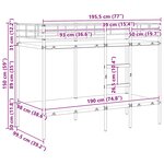 vidaXL Lit superposé sans matelas blanc 100x190 cm acier