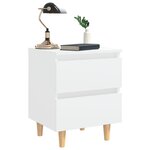 vidaXL Tables de chevet avec pieds en pin 2 Pièces Blanc 40x35x50 cm