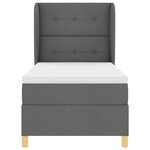 Lit Box Spring vidaXL avec matelas gris foncé 90x200 cm en tissu