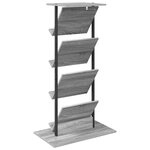 vidaXL Étagère à magazines avec étagère Gris Sonoma 68 x 40 x 123 5 cm