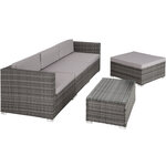 Tectake Canapé de jardin FLORENCE 4 places - gris