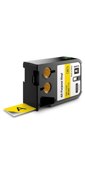DYMO XTL - Ruban adhésif permanent en vinyle  24mm x 7m - Noir sur Jaune