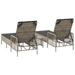 vidaXL Chaise Longue Ensemble de 3 Gris clair et gris foncé