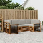 vidaXL Ensemble de canapés d'extérieur 5 pc Naturel et gris clair