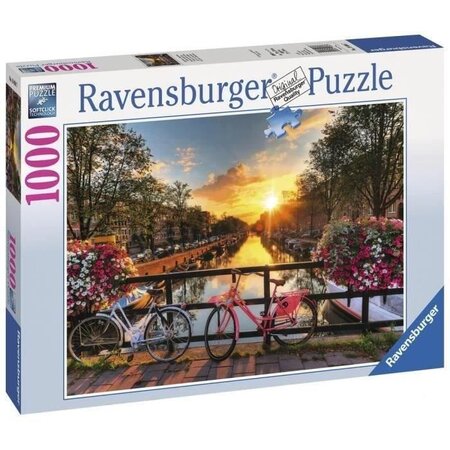 Puzzle 1000 pieces - vélos a amsterdam - ravensburger - puzzle adultes - des 14 ans