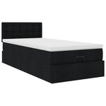vidaXL Lit ottoman avec matelas noir 100x200 cm tissu