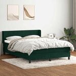 vidaXL Sommier à lattes de lit et matelas vert foncé 160x210cm velours