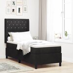 vidaXL Lit à Ressorts avec Matelas LED Argyle Noir 80 x 200 cm Velours