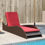 vidaXL Chaise longue avec coussin Marron 60x205x73 cm Résine tressée