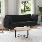 vidaXL Canapé modulaire avec rangement 3 Pièces Noir Tissu