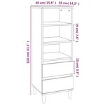 vidaXL Buffet haut Gris béton 40x36x110 cm Bois d'ingénierie