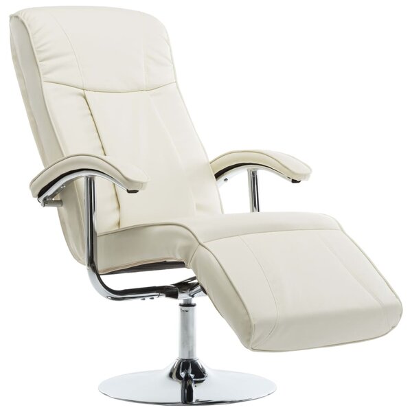 vidaXL Fauteuil TV Crème Similicuir