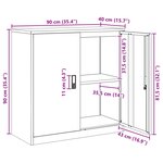 vidaXL Armoire de rangement Blanc 90 x 40 x 90 cm Acier