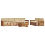 vidaXL Ensemble de canapés d'extérieur 7 Pièces Naturel et Beige