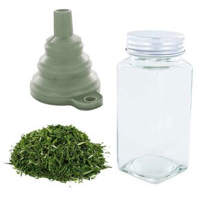 Flacon à épices poudreur + entonnoir + aneth bio 15 g