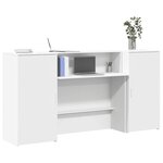 vidaXL Bureau de réception blanc 200x50x103 5 cm bois d'ingénierie