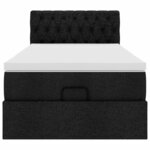 vidaXL Lit ottoman avec matelas noir 100x200 cm tissu