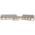 vidaXL Ensemble de canapés d'extérieur 9 Pièces Blanc et gris clair