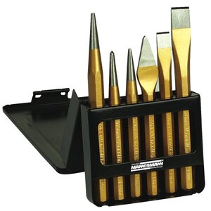 Brüder mannesmann jeu de chasse-goupille 6 pièces avec ciseau 65405