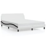 vidaXL Cadre de lit sans matelas blanc et noir 160x200 cm similicuir