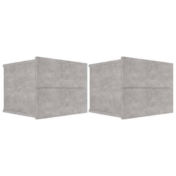 vidaXL Tables de chevet 2 Pièces Gris béton 40x30x30 cm Bois ingénierie