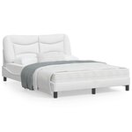 vidaXL Cadre de lit avec tête de lit Blanc 140x190 cm Similicuir