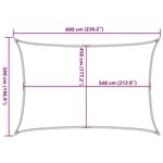 vidaXL Voile d'ombrage 160 g/m² rectangulaire jaune 5x6 m PEHD