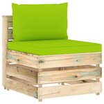 vidaXL Salon de jardin 6 Pièces avec coussins Bois imprégné de vert