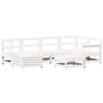 vidaXL Salon de jardin 7 Pièces blanc bois de pin massif