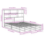 vidaXL Lit bibliothèque sans matelas 135x190 cm bois massif