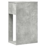 vidaXL Support de tour d'ordinateur et tiroir gris béton 30x44x74 cm