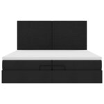 VidaXL Cadre de lit ottoman avec matelas noir 200x200cm tissu