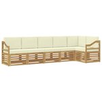 vidaXL Ensemble de canapés d'extérieur 6 pc Blanc et crème Polyester