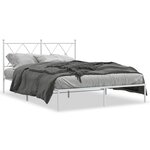 vidaXL Cadre de lit métal avec tête de lit blanc 140x190 cm