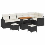 vidaXL Ensemble de canapé de jardin 9 Pièces Noir polyrotin