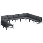 vidaXL Ensemble de canapé de jardin 10 Pièces Anthracite Acier