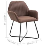 Vidaxl chaises à manger lot de 2 marron tissu