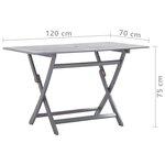 vidaXL Ensemble à manger de jardin 5 Pièces Bois d'acacia massif Gris