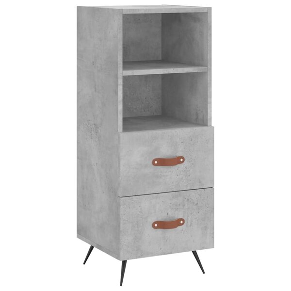 vidaXL Buffet Gris béton 34 5x34x90 cm Bois d'ingénierie