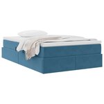 vidaXL Lit avec rangement et matelas Bleu foncé 120 x 200 cm Velours