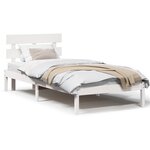 vidaXL Cadre de Lit avec Tête de Lit Blanc 80x200 cm Bois Massif de Pin