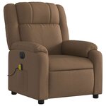 vidaXL Fauteuil inclinable de massage électrique marron tissu