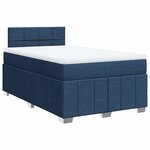 vidaXL Sommier à lattes de lit avec matelas Bleu 120x200 cm Tissu