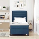 vidaXL Lit à ressorts avec matelas Bleu 80 x 200 cm tissu