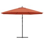 vidaXL Parasol en porte-à-faux avec mât Aluminium 350 cm Terre cuite