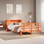 vidaXL Lit bibliothèque sans matelas cire marron 160x200 cm pin massif