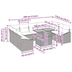 vidaXL Ensemble de canapé de jardin de 10 pièces avec coussins noirs en poly rattan.