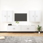 vidaXL Ensemble de meubles TV 6 Pièces Blanc Bois d'ingénierie